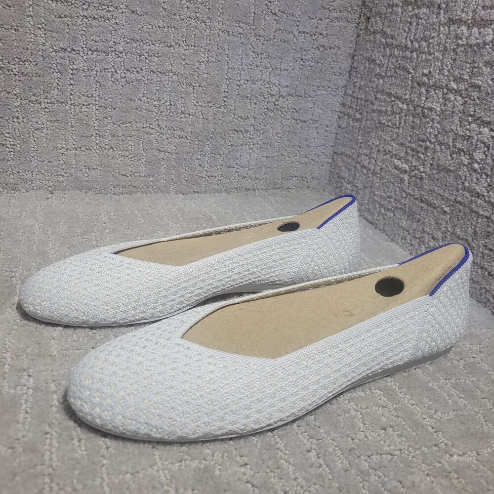 Rothy's The Flat Women's Size 9.5 US Salt Honeycomb Round Toe Slip On Shoes - Picture 7 of 13